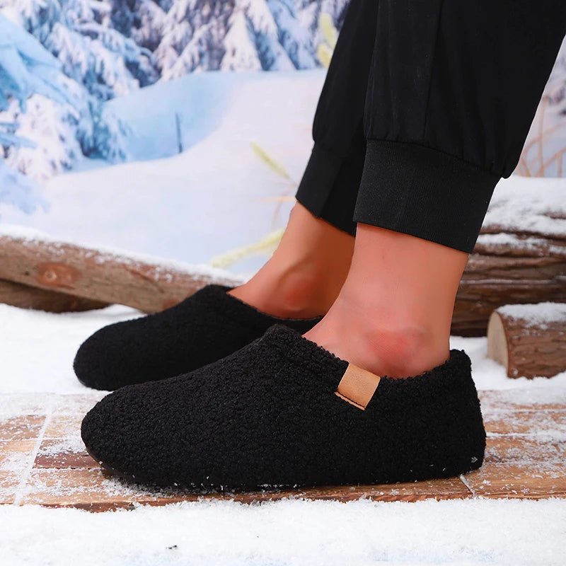 Frostelle Unisex Teddy Fleece Slides – Ultra-Soft Plush Comfort for Indoor & Outdoor Use