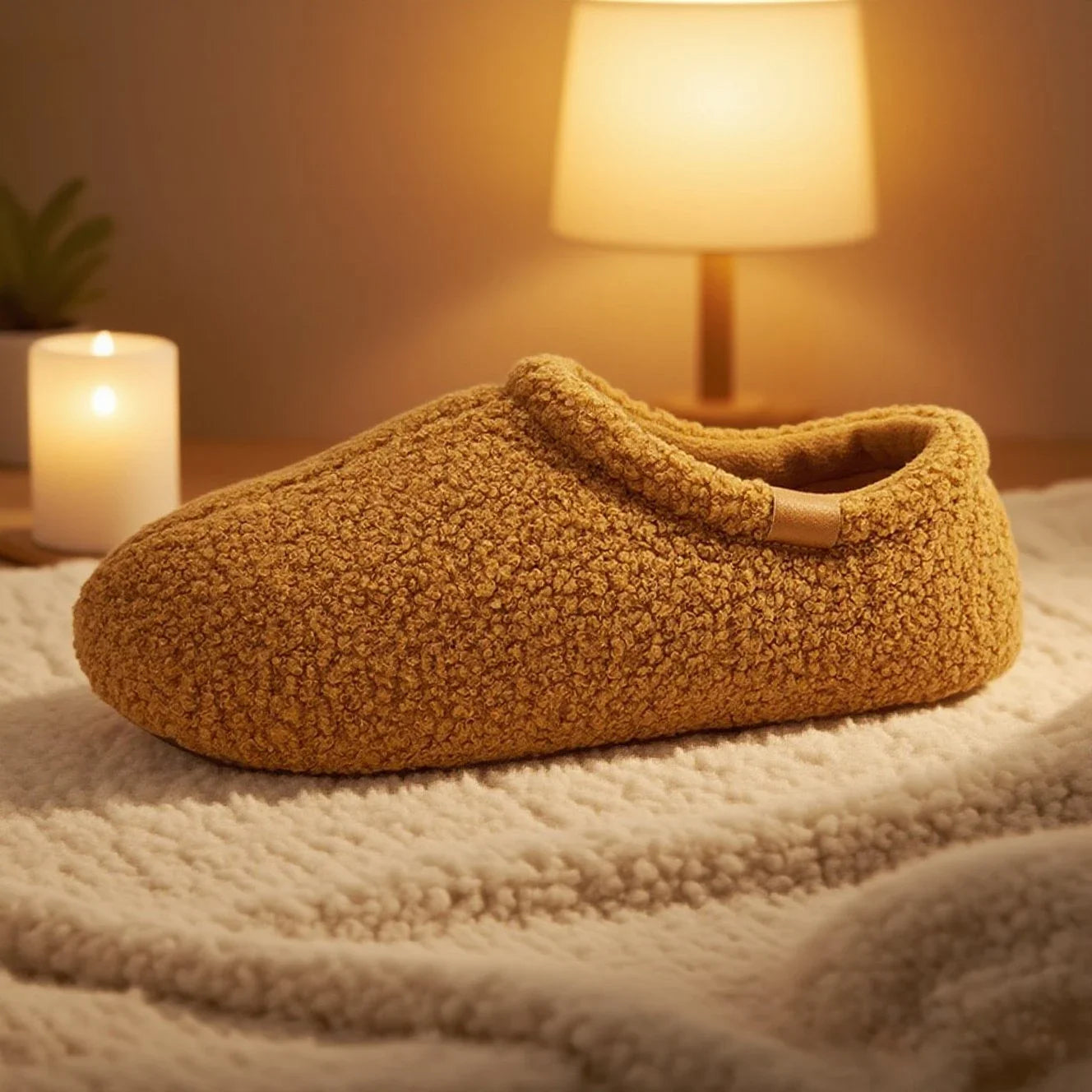 Frostelle Unisex Teddy Fleece Slides – Ultra-Soft Plush Comfort for Indoor & Outdoor Use