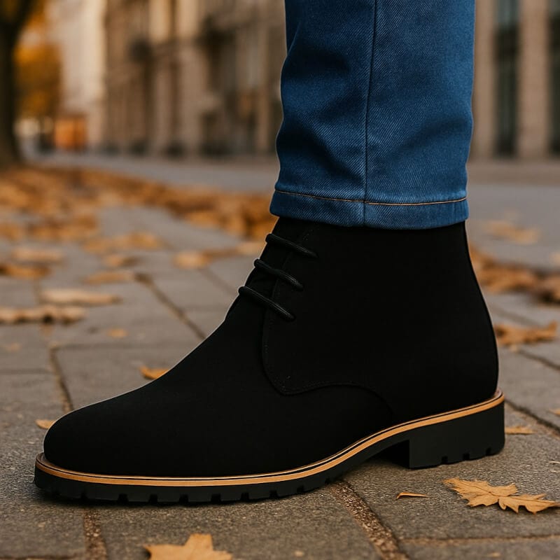 Dante Men's Suede Ankle Boots – Stylish Lug Sole Dress Footwear