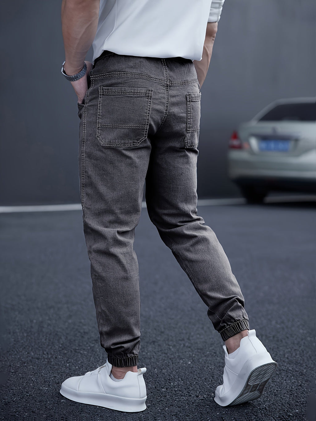 Brent Men's Tapered Cargo Joggers – Elastic Waist with Side Pockets