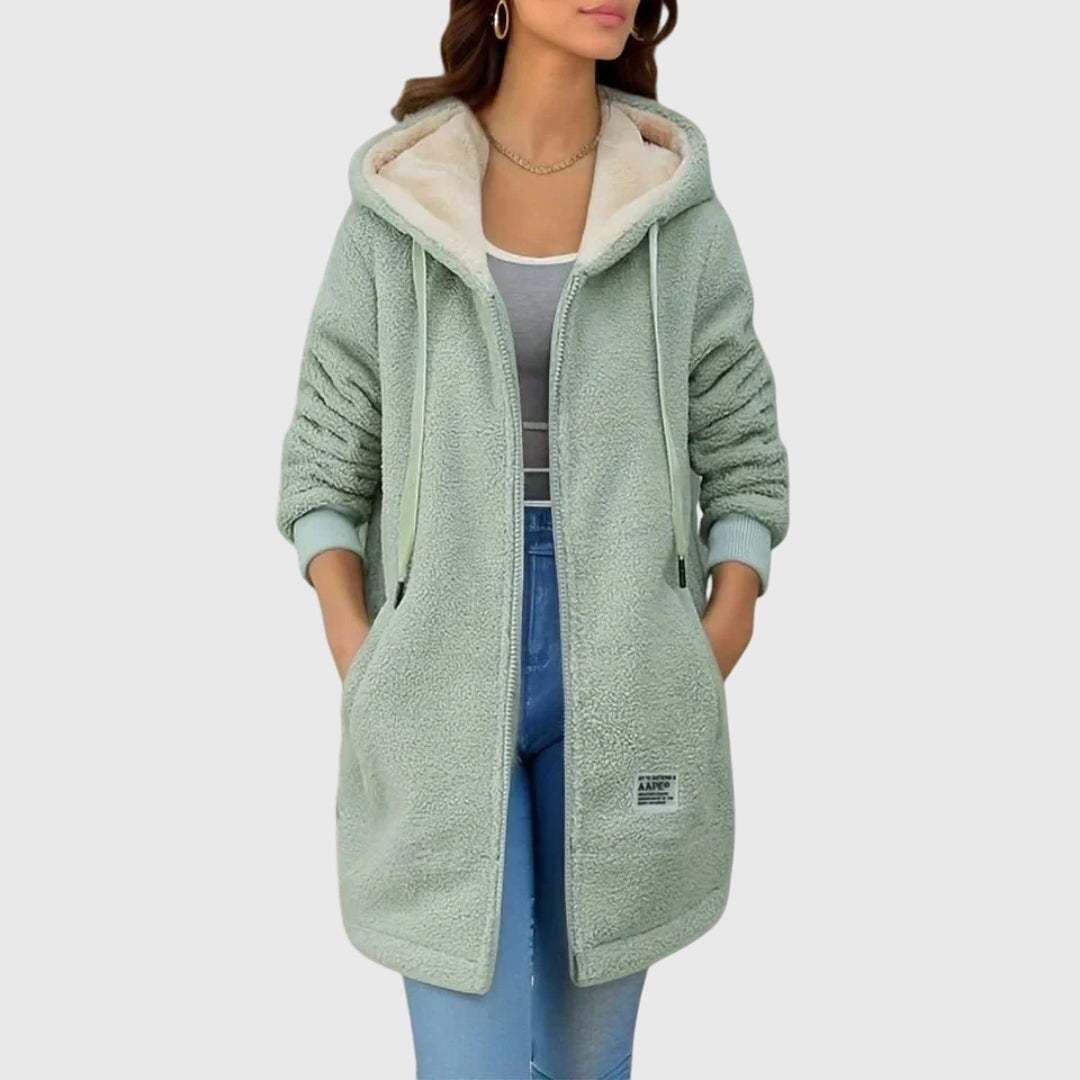 Brigitte Women's Relaxed Fit Fleece Jacket – Cozy Warmth for Chilly Days