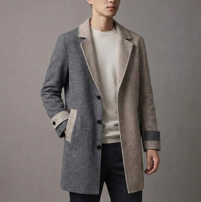 Gustavo Men's Long Coat – Tailored Corduroy Jacket for Cold Weather