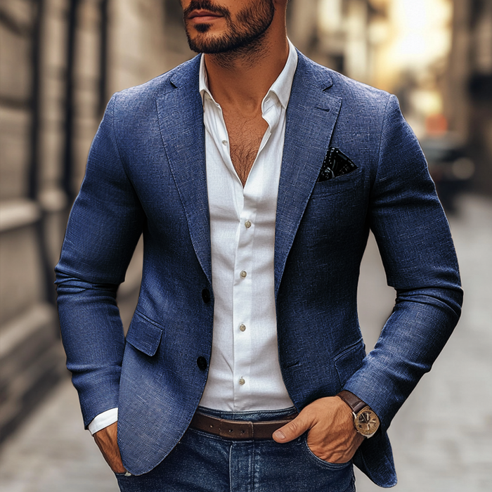 Caleb Men's Sports Jacket – Eco-Friendly Fabric, Soft Tailored Fit for All-Season Wear