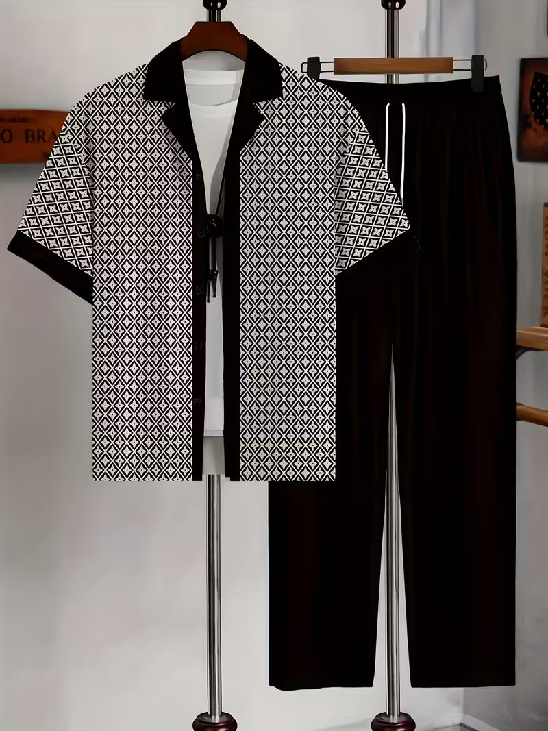 Harry Lightweight Two Piece Set – Geometric Print Summer Outfit