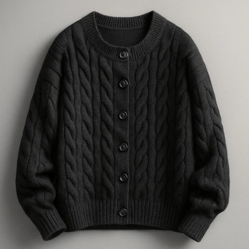 David Men's Cable Knit Cardigan – Classic Button-Up Style