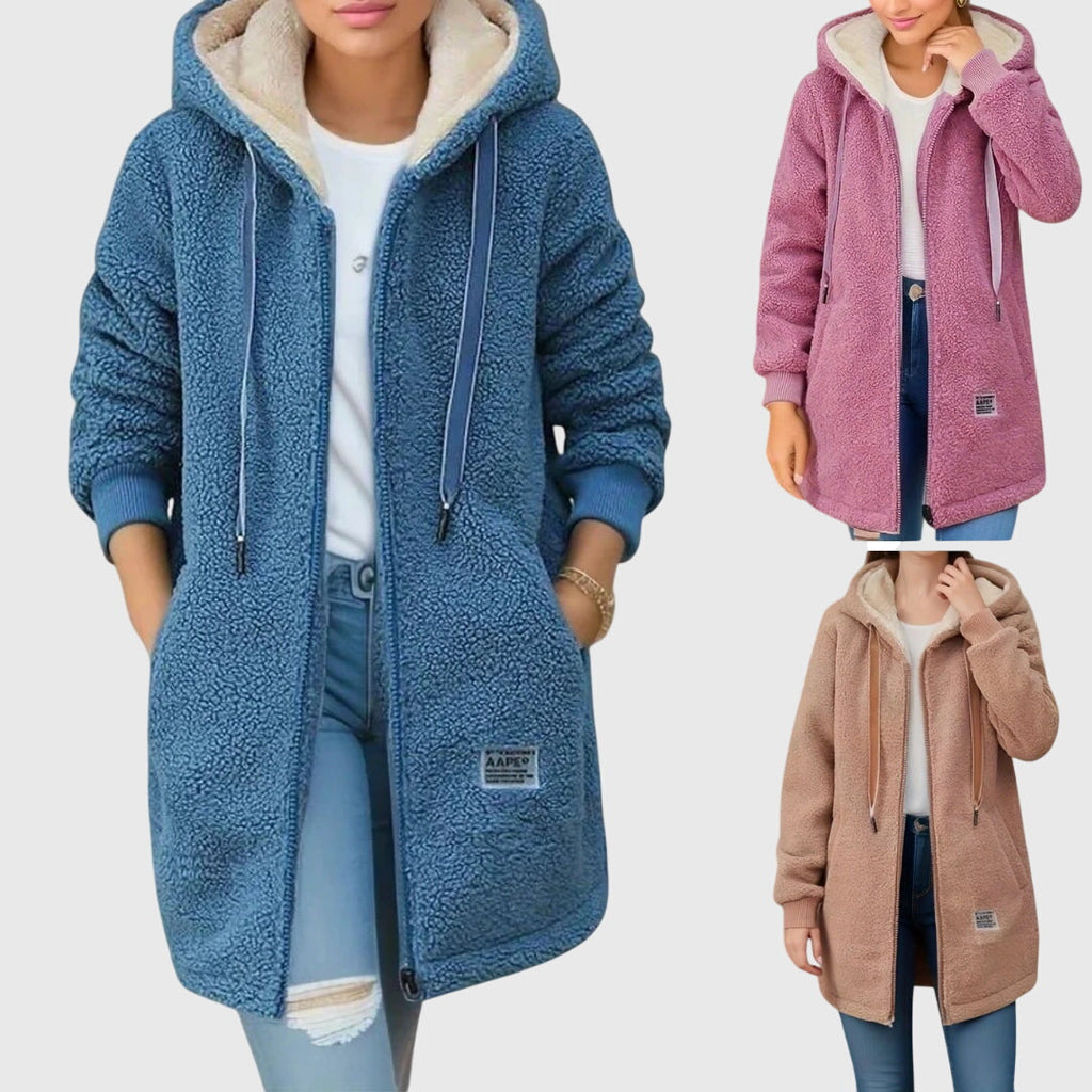 Brigitte Women's Relaxed Fit Fleece Jacket – Cozy Warmth for Chilly Days