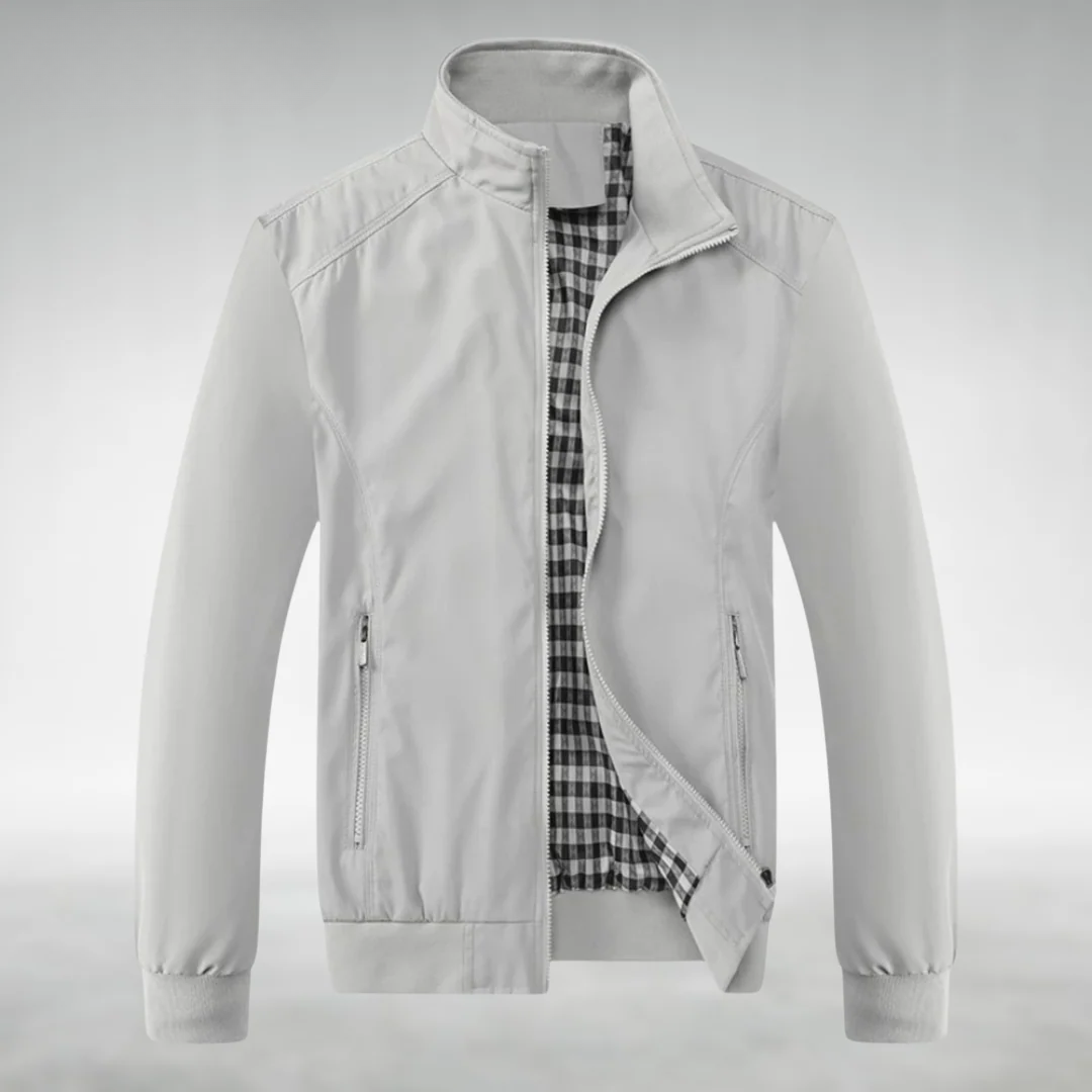 Giovanni Men's Casual Jacket – Classic Collar, Structured Cotton Blend