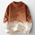 Men's Ombre Wool Sweater by Hype – Gradient Crew Neck Pullover for Fall