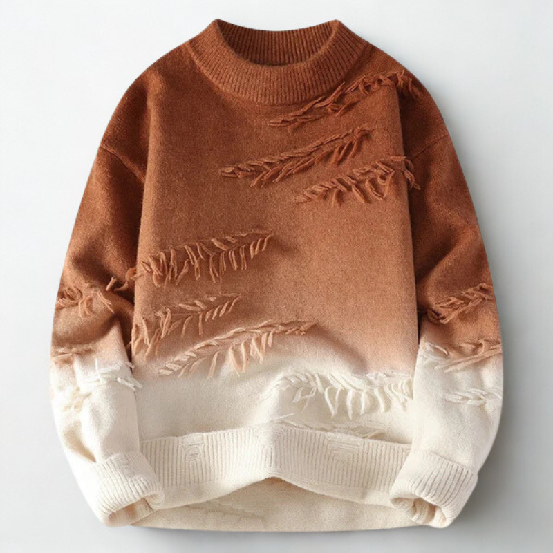 Men's Ombre Wool Sweater by Hype – Gradient Crew Neck Pullover for Fall