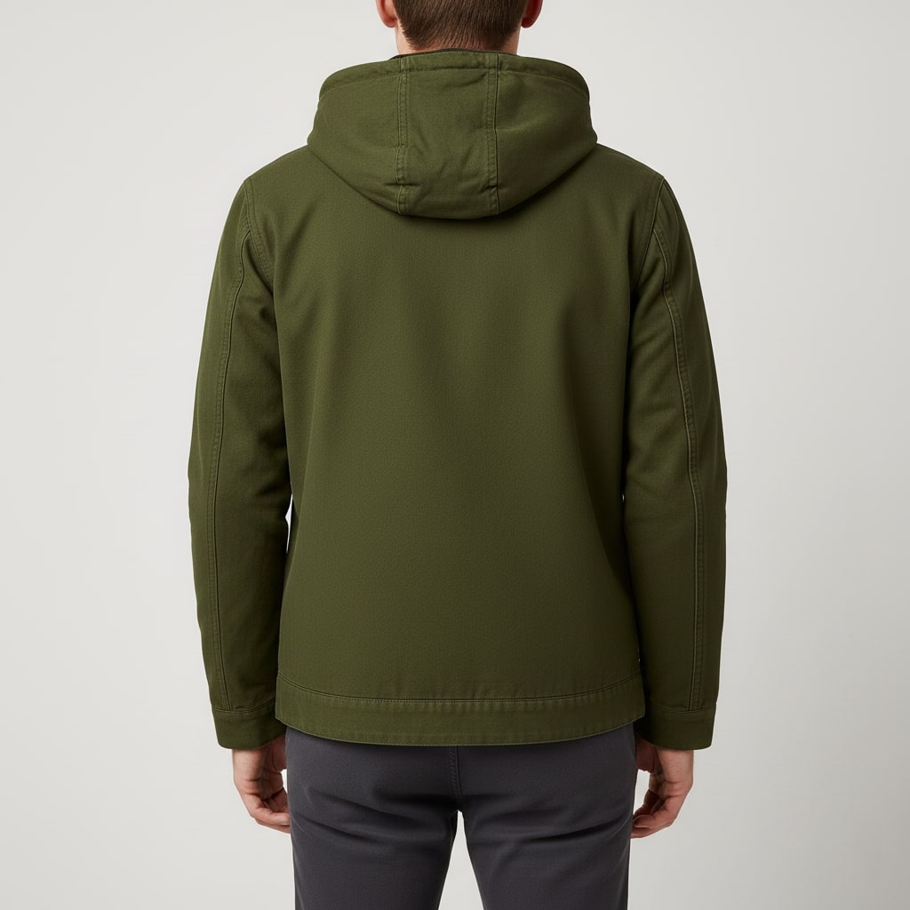 Beckham Men's Lightweight Windbreaker with Fleece-Lined Hood