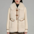Almana Women's Luxurious Plush Fur Winter Coat with Toggle Closure
