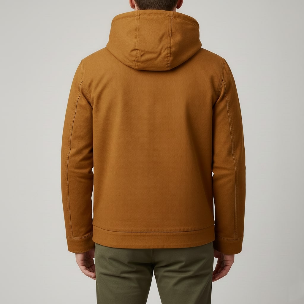 Beckham Men's Lightweight Windbreaker with Fleece-Lined Hood