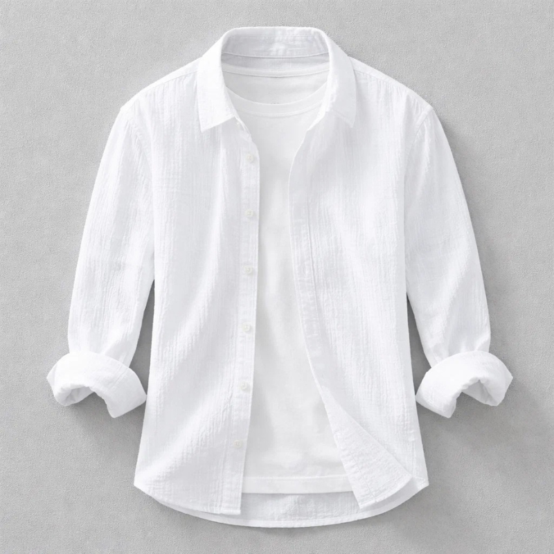Dario Cotton Button Up Shirt – Lightweight Summer Casual Shirt