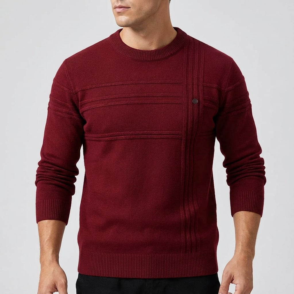 Bradford Men's Midweight Cotton Crew Neck Sweater – Tailored Fit Jumper