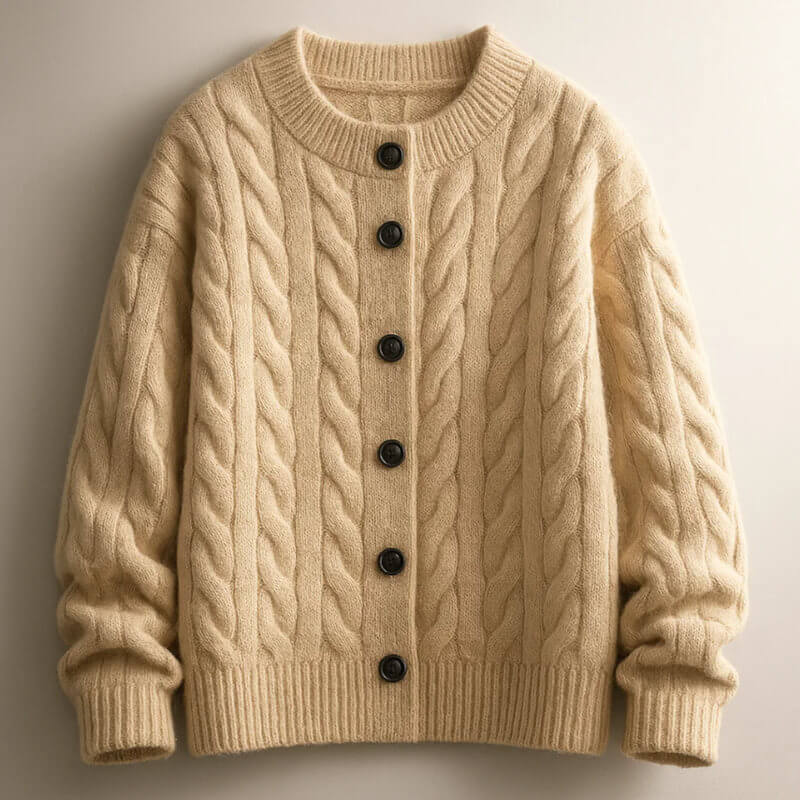 David Men's Cable Knit Cardigan – Classic Button-Up Style
