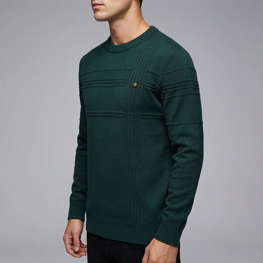 Bradford Men's Midweight Cotton Crew Neck Sweater – Tailored Fit Jumper