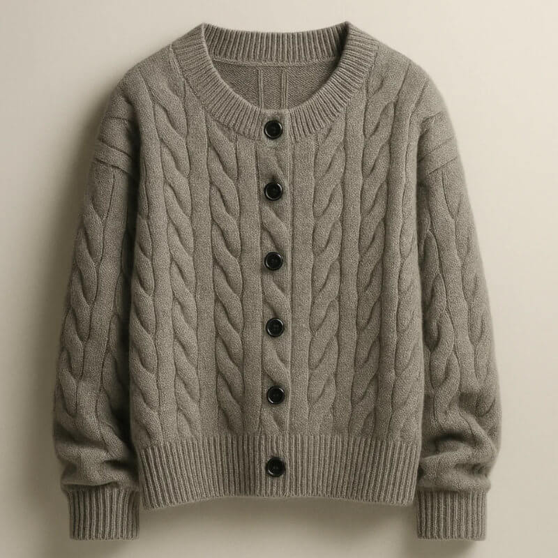 David Men's Cable Knit Cardigan – Classic Button-Up Style