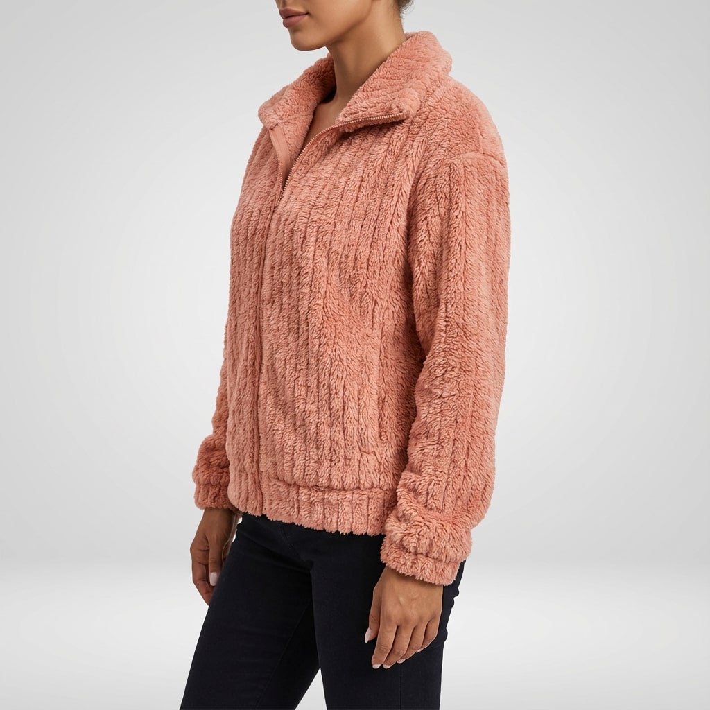 Harlyn Women's Elegant Faux Fur Jacket – Plush Winter Layering Outerwear
