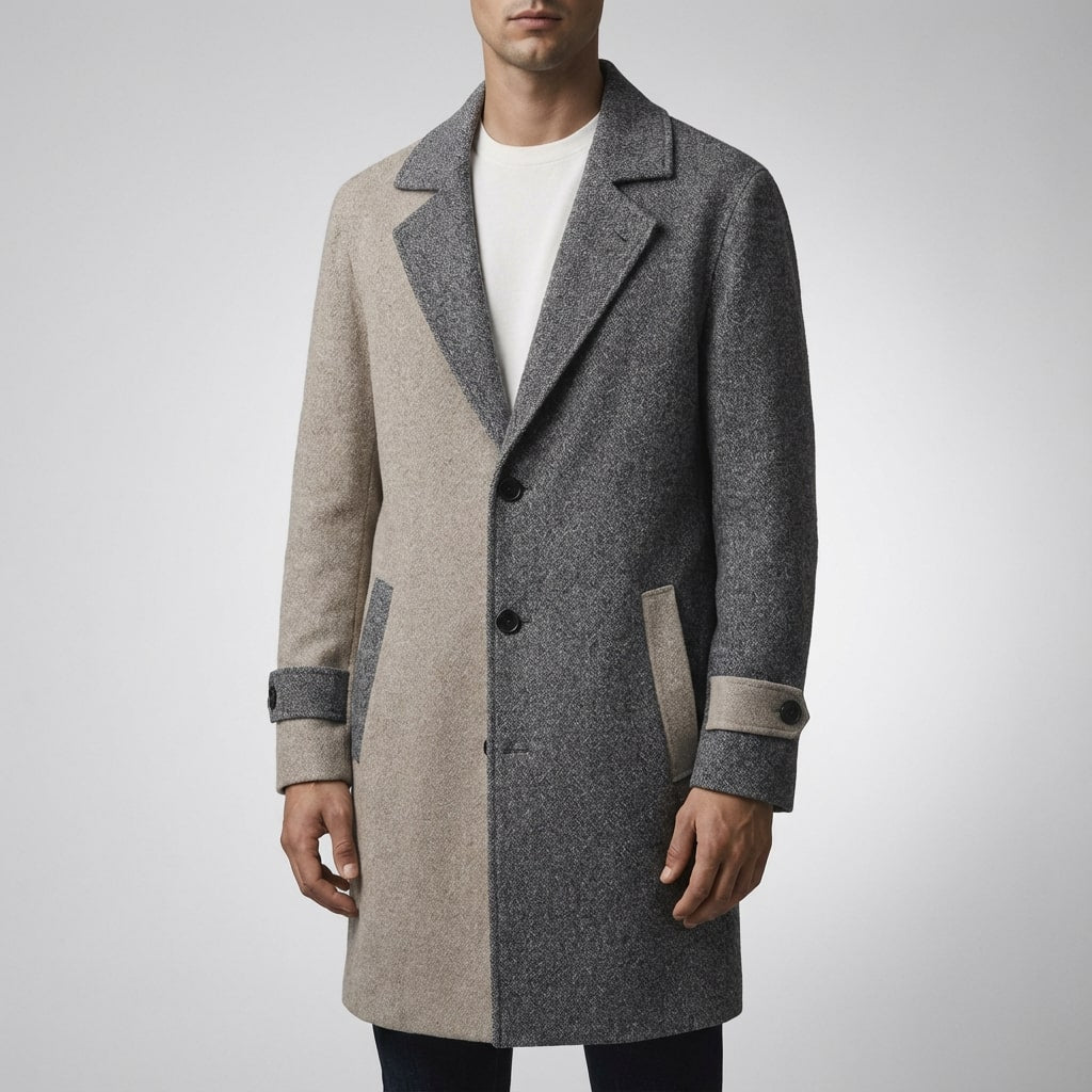 Gustavo Men's Long Coat – Tailored Corduroy Jacket for Cold Weather