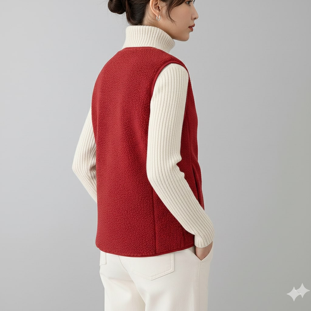 Herlene Women's Plush Shearling Fleece Vest – Lightweight Layer