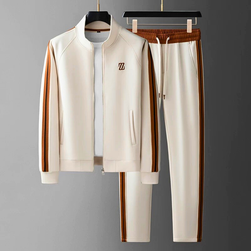 Valerio Lycra Quarter-Zip Tracksuit Set – Refined Sport Matching Outfit