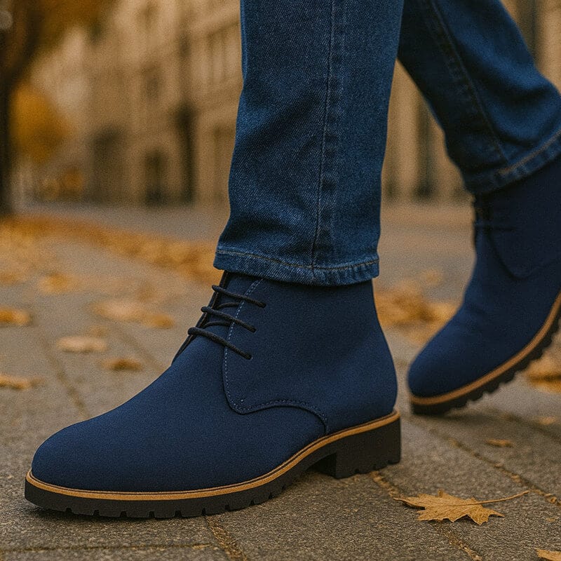 Dante Men's Suede Ankle Boots – Stylish Lug Sole Dress Footwear