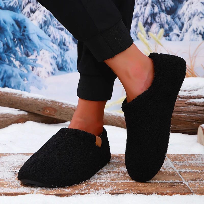 Frostelle Unisex Teddy Fleece Slides – Ultra-Soft Plush Comfort for Indoor & Outdoor Use
