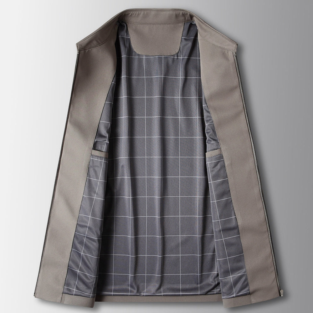 Brandon Men's Lightweight Jacket – Wrinkle-Resistant with Lapel Collar and Zippered Front