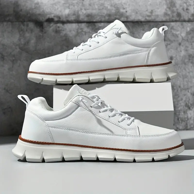 Gavin Men's Leather Sneakers – Enhanced Comfort with Cushioned Support & Flexible Sole
