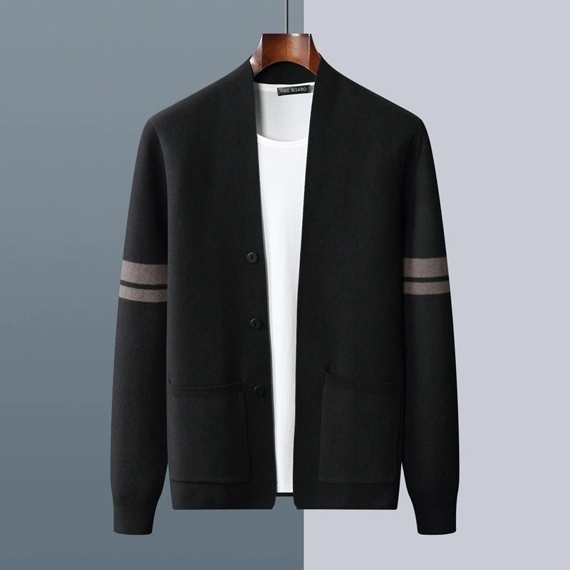 Carlo Men's Tailored Fit Cardigan – Merino Wool Blend