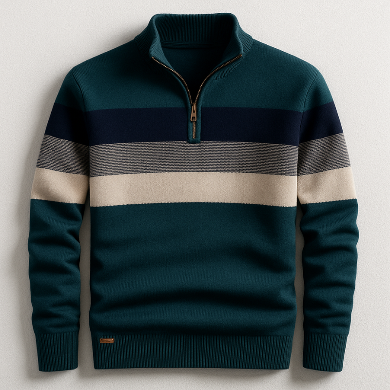 Enzo Men's Pullover with Quarter-Zip