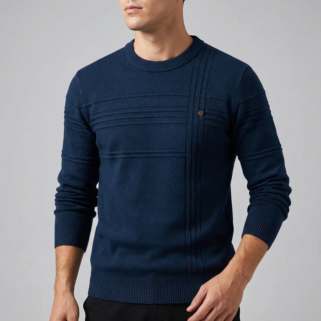 Bradford Men's Midweight Cotton Crew Neck Sweater – Tailored Fit Jumper
