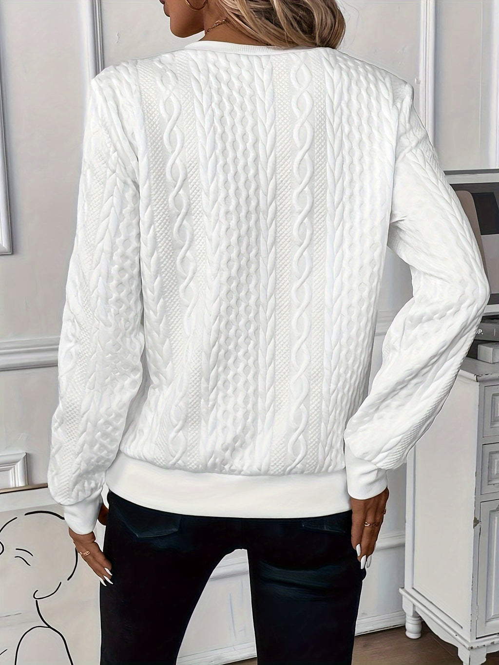 Elodie Cable Knit Zip Sweater – Soft Knit Relaxed Fit Casual Layering Top