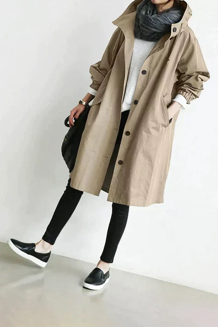 Claire Hooded Lightweight Women's Trench Coat