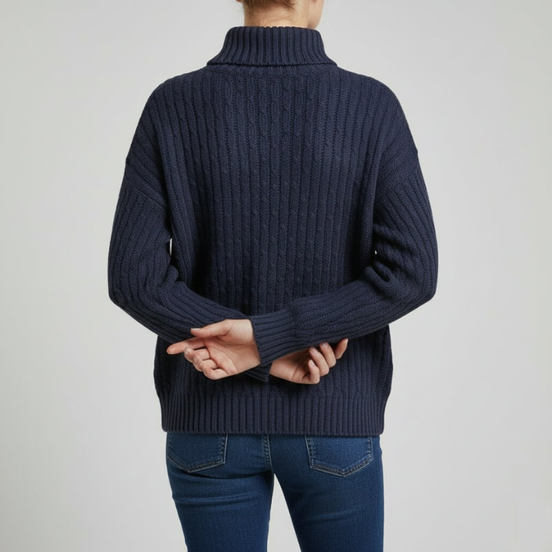 Eleine Women's Cashmere Pullover – Cozy Drop-Shoulder Knit Sweater