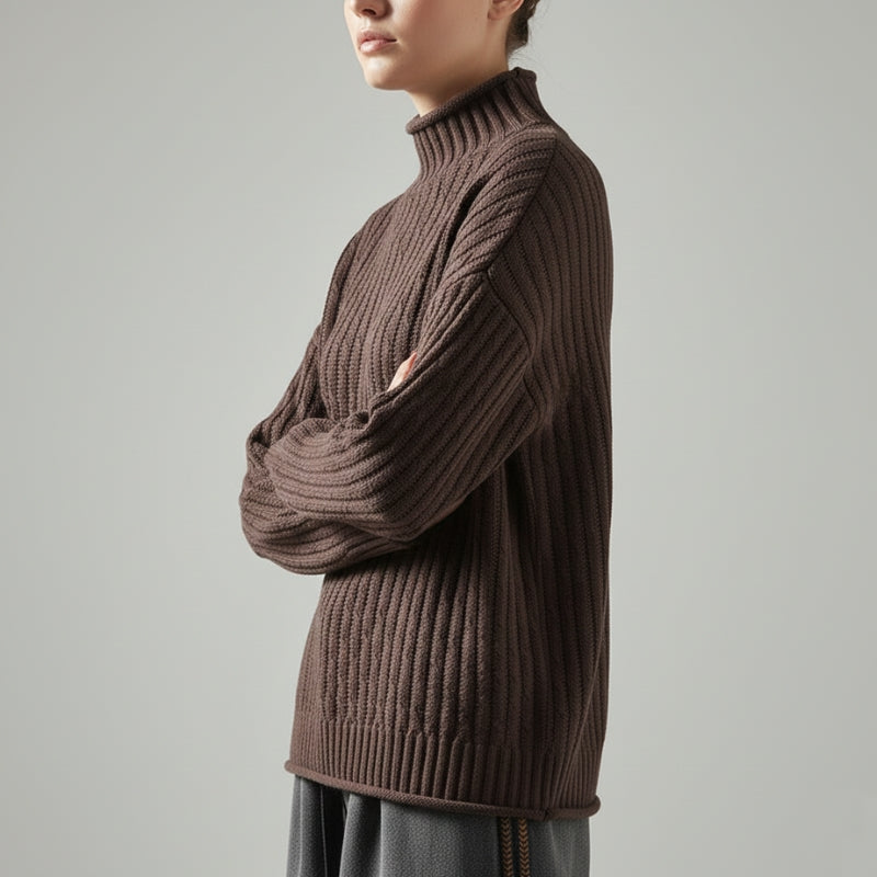 Eleine Women's Cashmere Pullover – Cozy Drop-Shoulder Knit Sweater