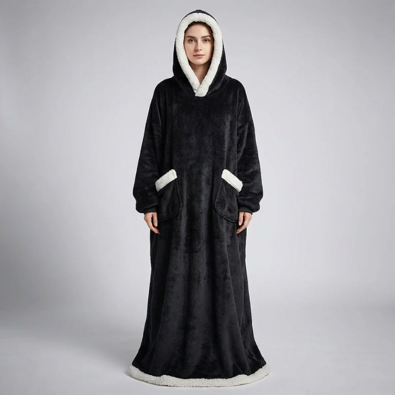 Giselle Women's Plush Hooded Robe – Full-Length Soft and Cozy Loungewear