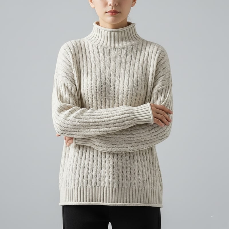 Eleine Women's Cashmere Pullover – Cozy Drop-Shoulder Knit Sweater