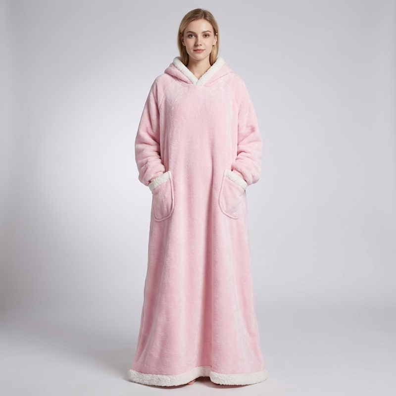 Giselle Women's Plush Hooded Robe – Full-Length Soft and Cozy Loungewear