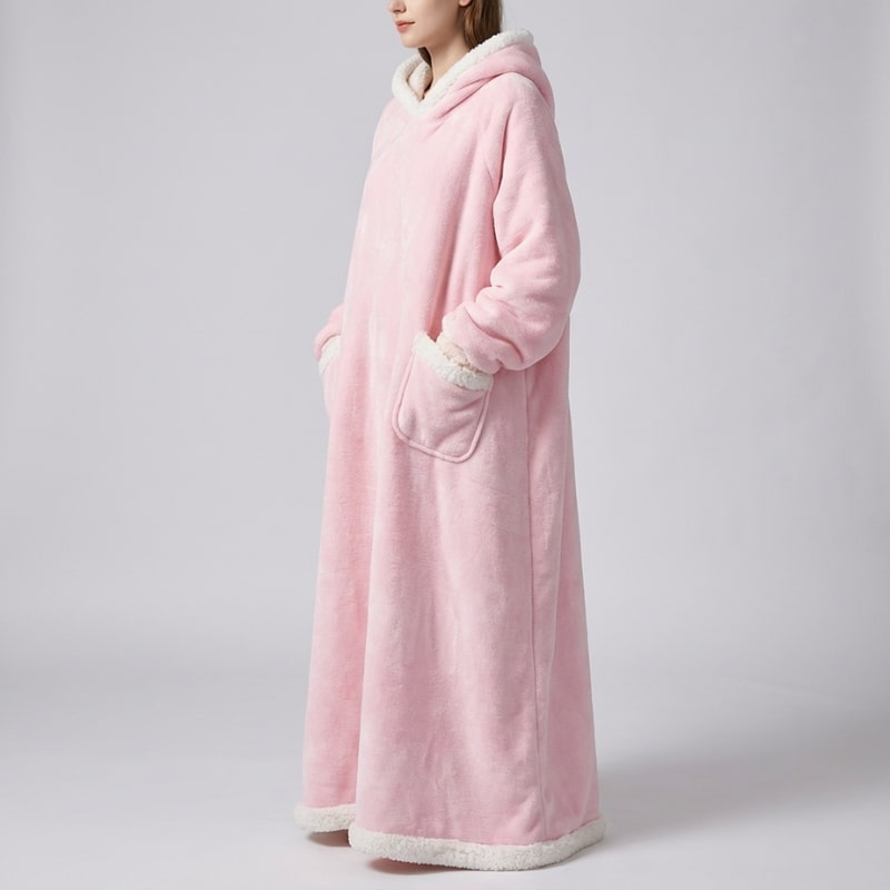 Giselle Women's Plush Hooded Robe – Full-Length Soft and Cozy Loungewear