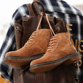 Bennetton Men's Lace-Up Suede Boots with Cushioned Insole & Durable Outsole