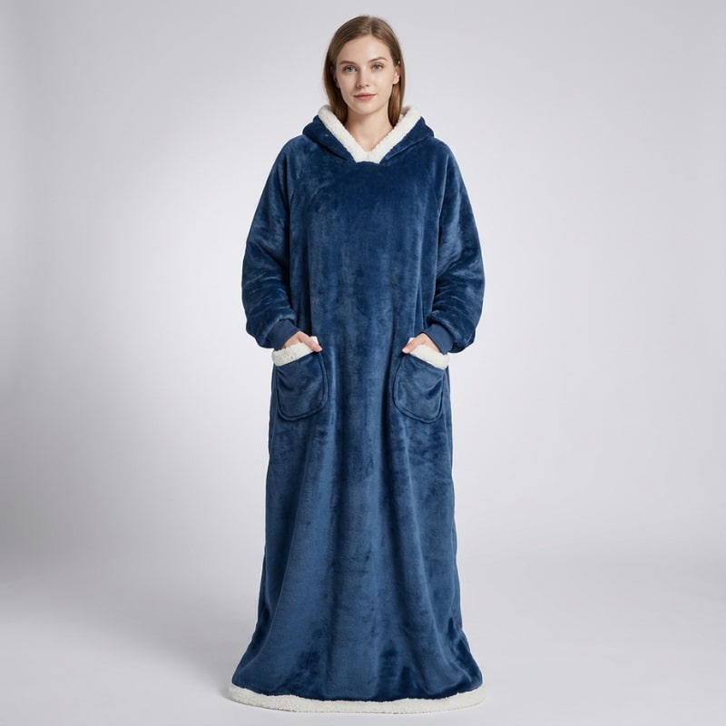 Giselle Women's Plush Hooded Robe – Full-Length Soft and Cozy Loungewear