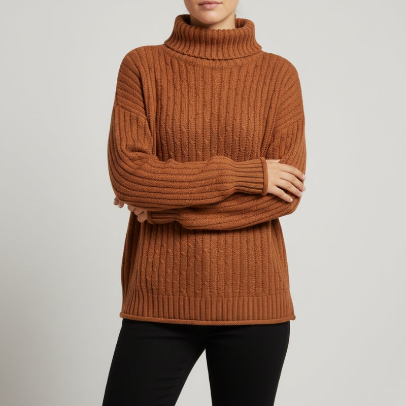 Eleine Women's Cashmere Pullover – Cozy Drop-Shoulder Knit Sweater