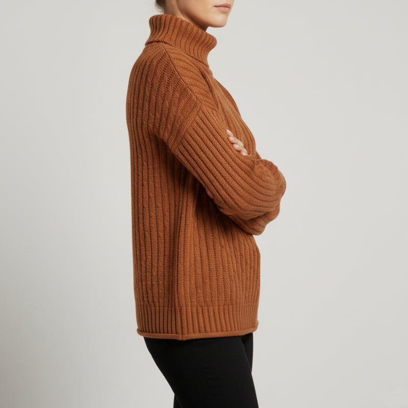 Eleine Women's Cashmere Pullover – Cozy Drop-Shoulder Knit Sweater