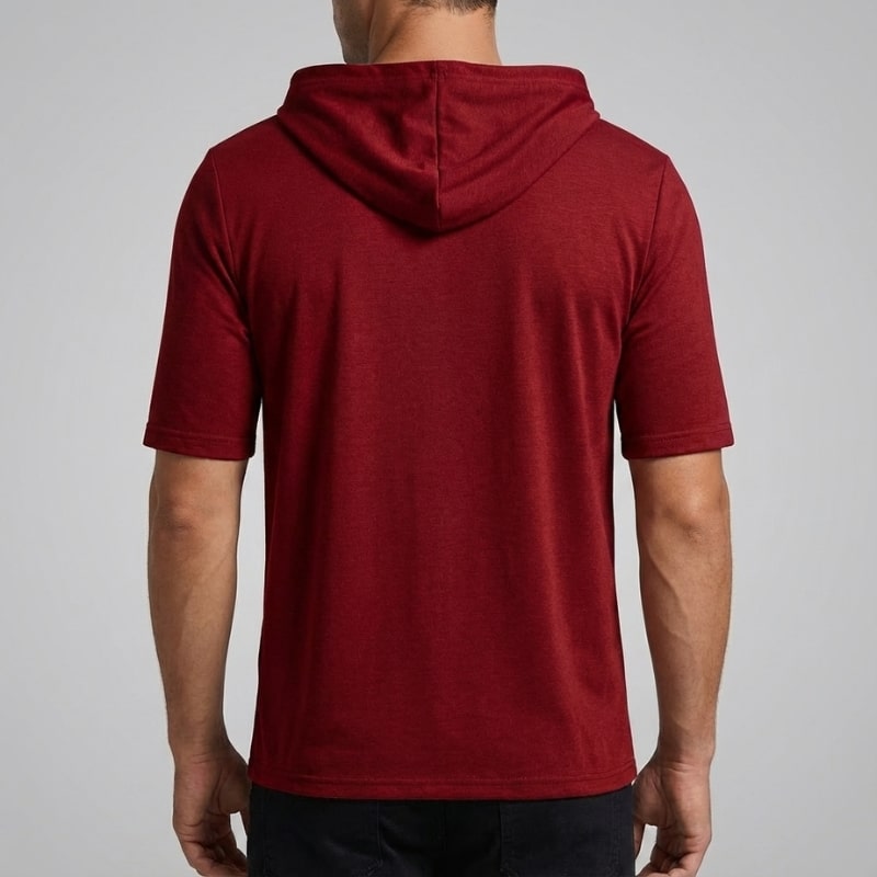 Ameer Men's Hooded Shirt – Stretch-Knit Cotton with Unique Asymmetrical Hem