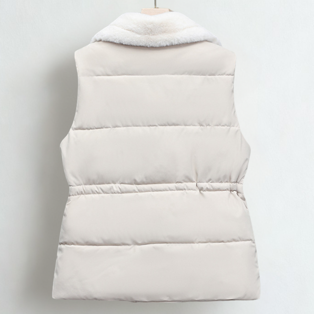 Florabell Women's Fleece Vest – Cozy Sherpa Collar & Customizable Waist