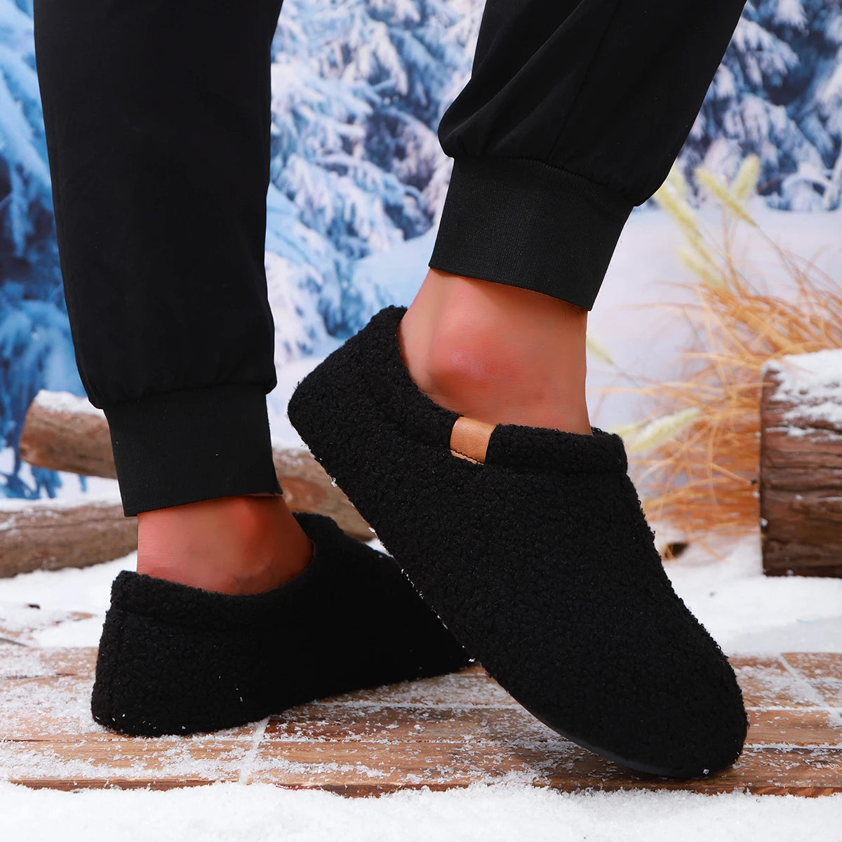 Frostelle Unisex Teddy Fleece Slides – Ultra-Soft Plush Comfort for Indoor & Outdoor Use