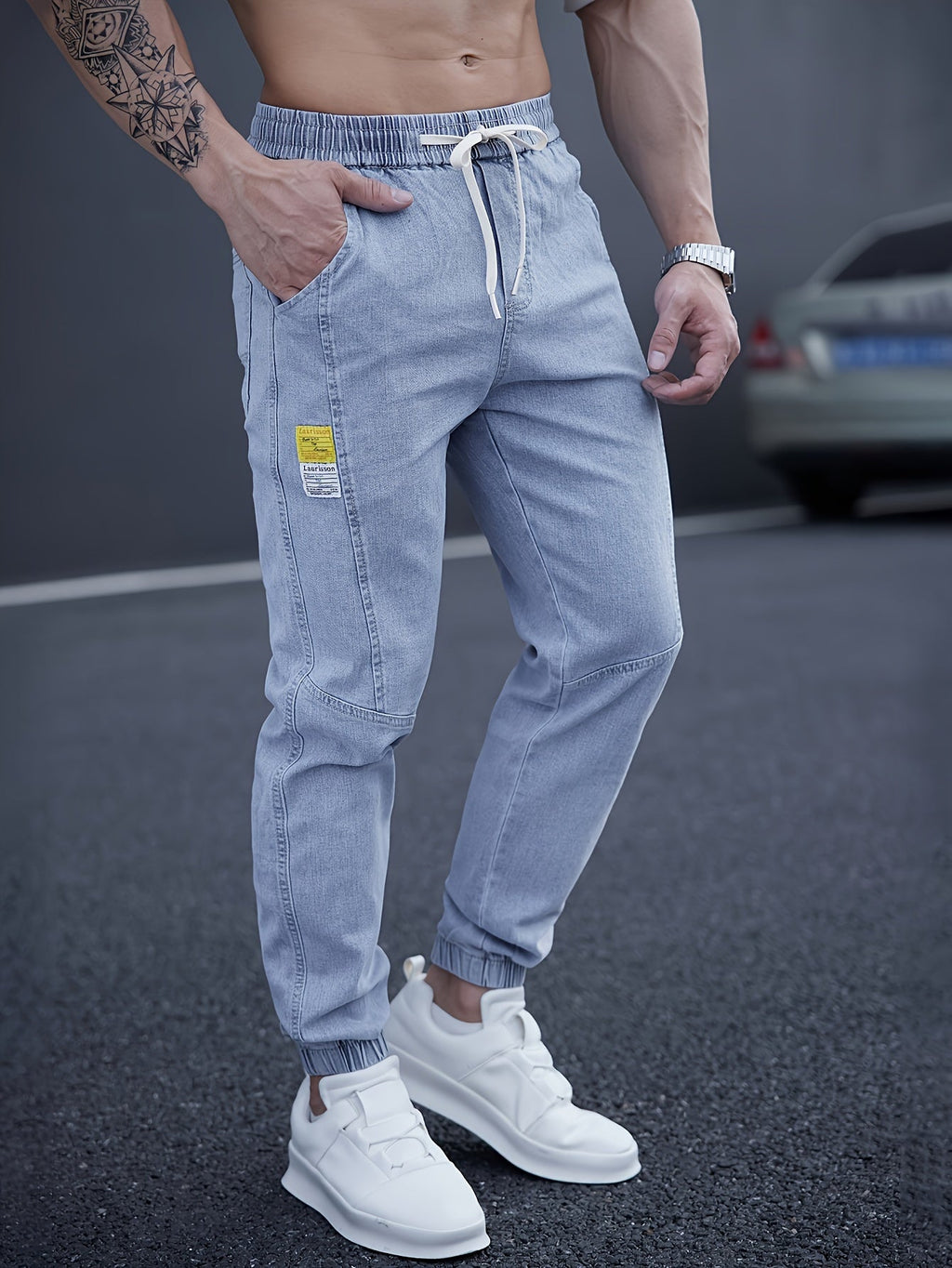 Brent Men's Tapered Cargo Joggers – Elastic Waist with Side Pockets