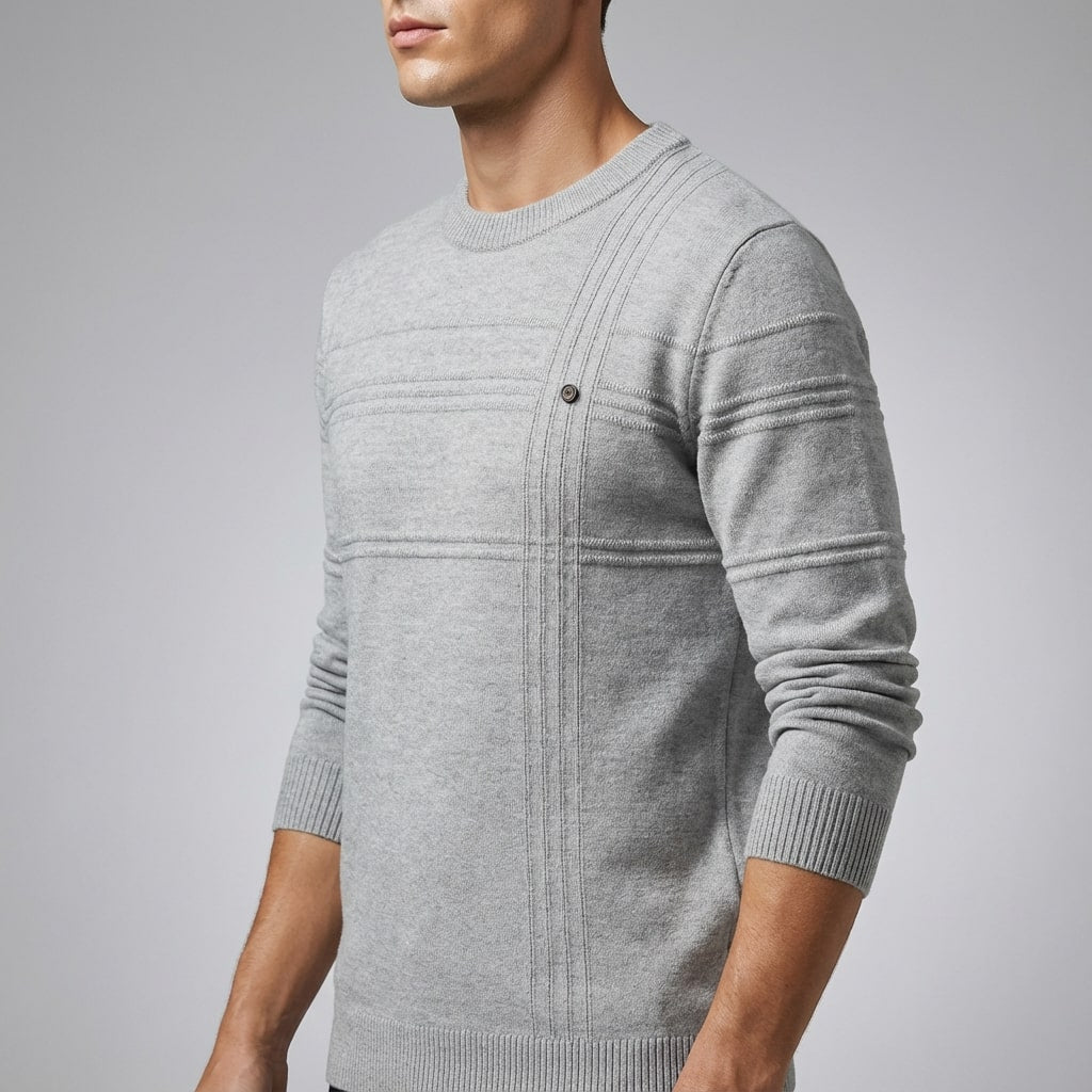 Bradford Men's Midweight Cotton Crew Neck Sweater – Tailored Fit Jumper