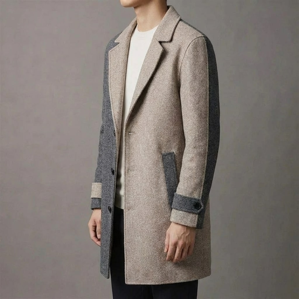 Gustavo Men's Long Coat – Tailored Corduroy Jacket for Cold Weather